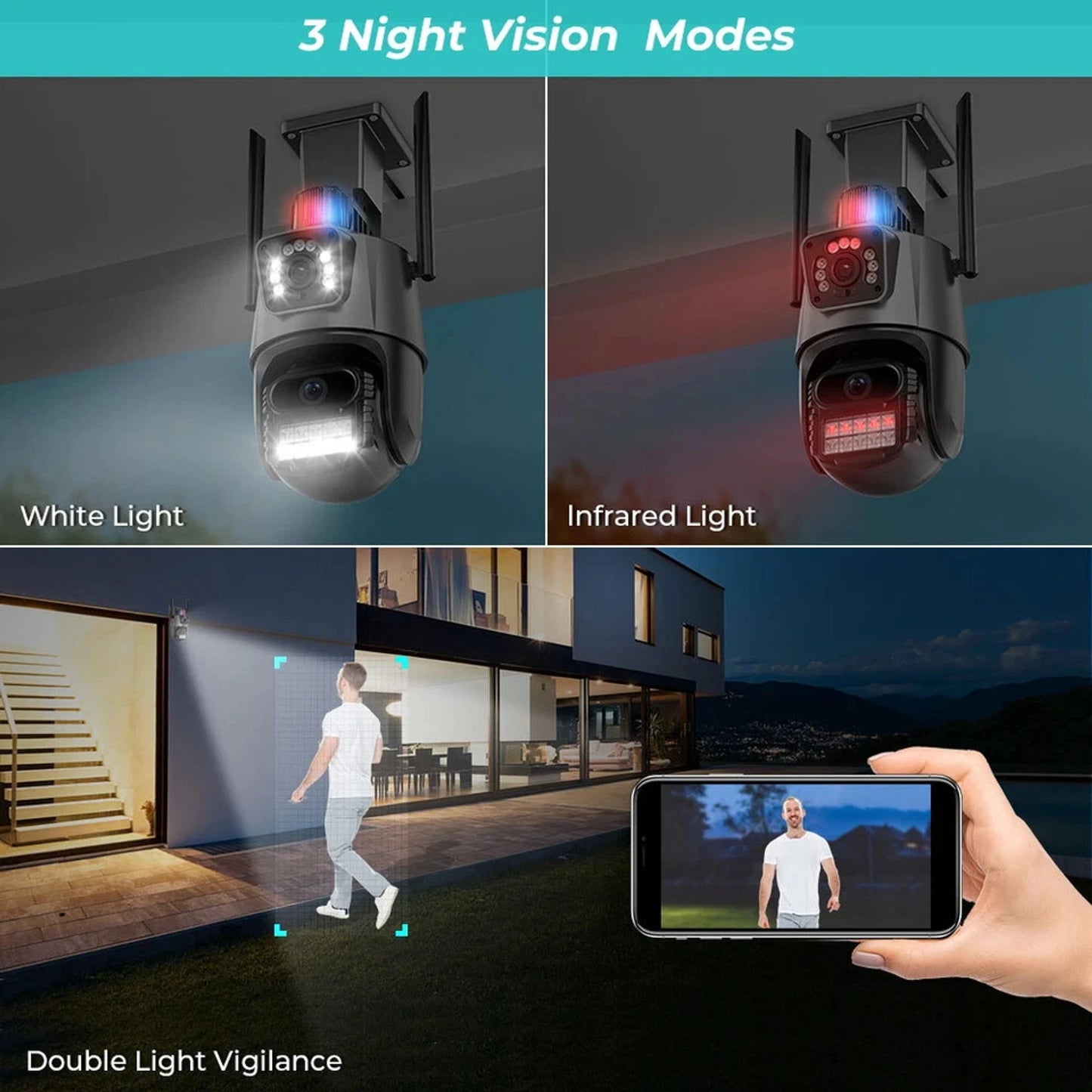 Kamerë Sigurie Dual Lens WiFi V360 Pro Alarm