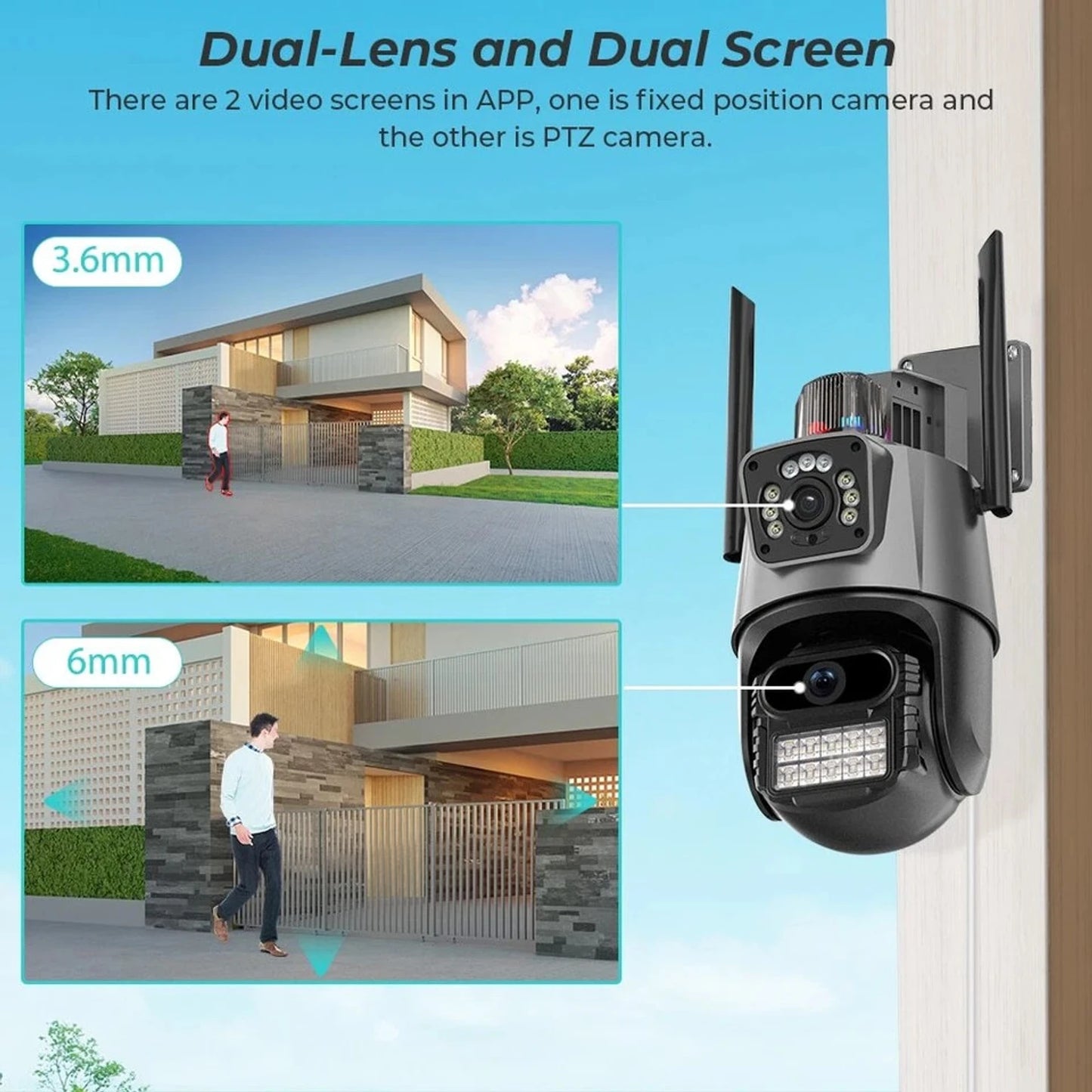 Kamerë Sigurie Dual Lens WiFi V360 Pro Alarm