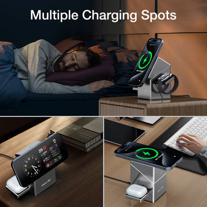 Qi2 3 në 1 Wireless Charger – Karikim Inteligjent & Modern
