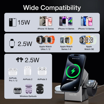 Qi2 3 në 1 Wireless Charger – Karikim Inteligjent & Modern