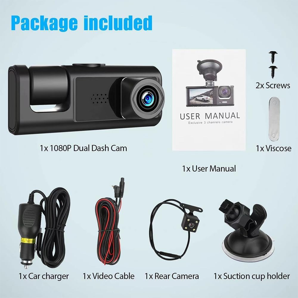 Kamera Inteligjente për Makinë 3 Pamje - Dash Cam