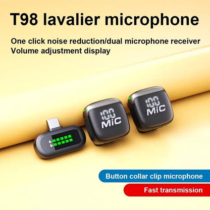 Mikrofon Wireless T98 Dual – 2 Mikrofona me Reduktim të Zhurmës AI