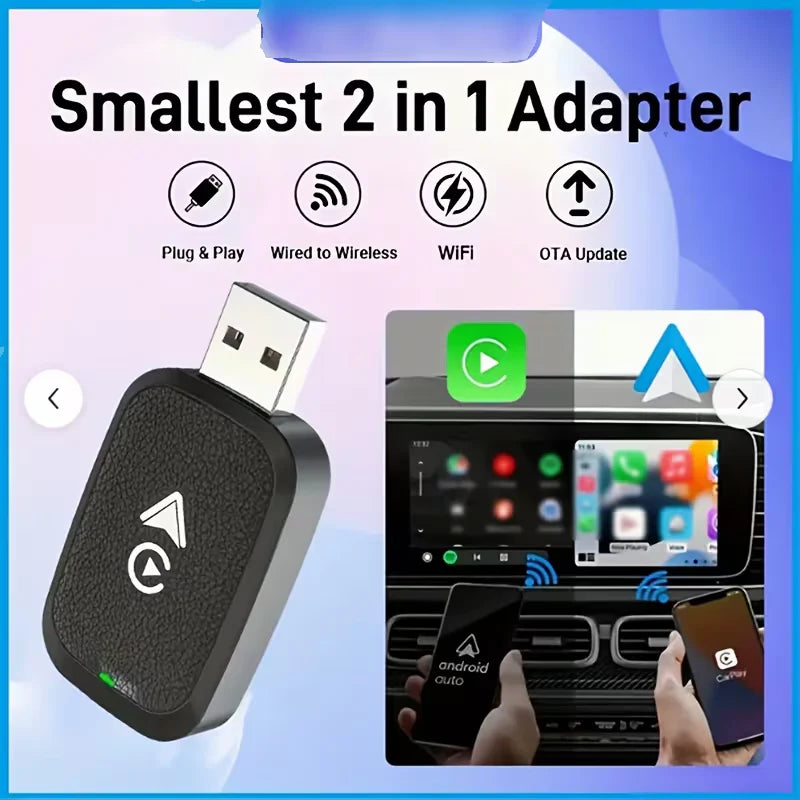 CarPlay 2 në 1 - Wireless Smart Display për Makinë
