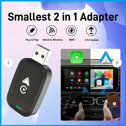 CarPlay 2 në 1 - Wireless Smart Display për Makinë